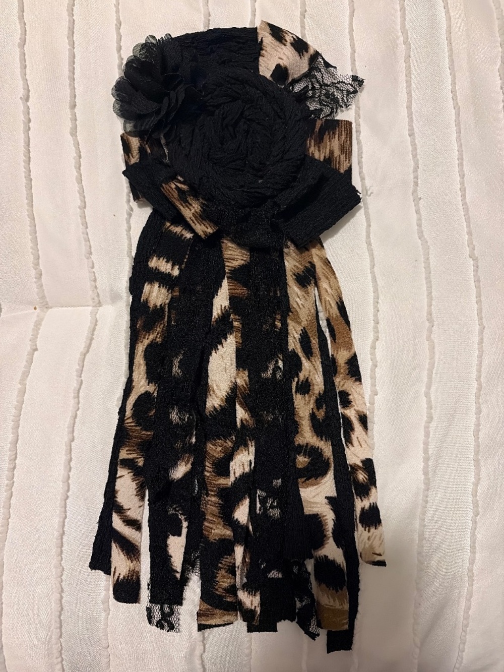 Leopard and Black flower pin!